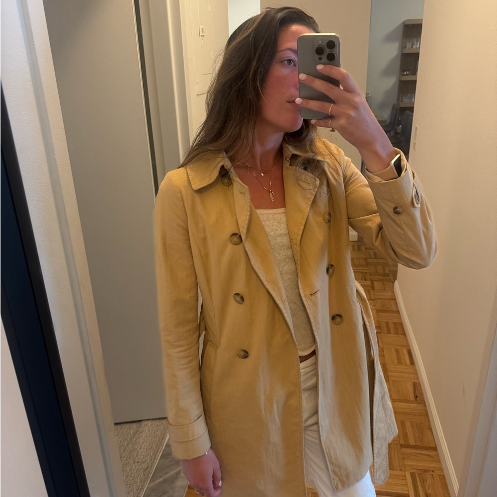 J. Crew Light Brown Double-Breasted Trench Coat